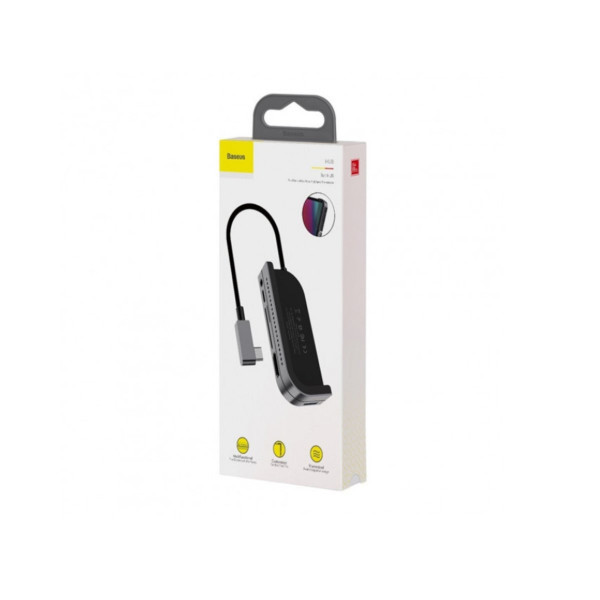 USB-хаб Baseus Bend Angle No.7 Multifunctional Type-C HUB Converter Dark gray