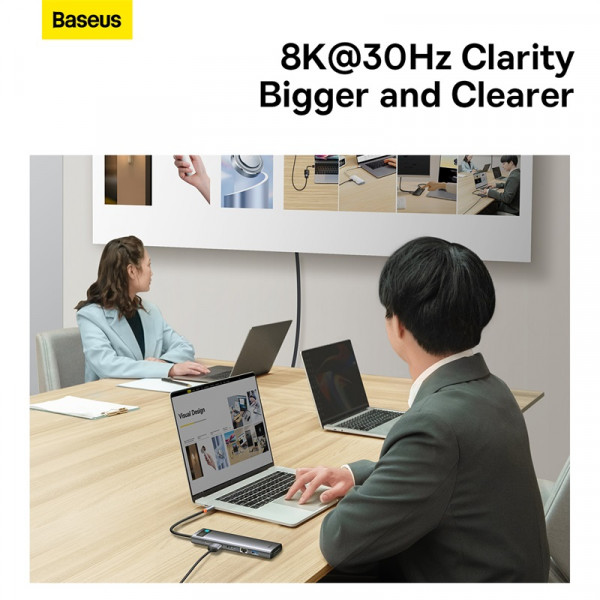 USB-хаб Baseus Metal Gleam Series 12-in-1 Multifunctional Type-C HUB Docking Station Gray