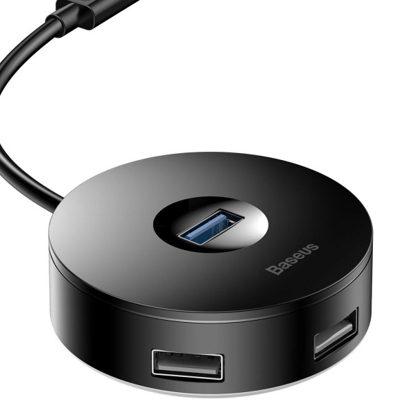USB-хаб Baseus round box HUB adapter（USB3.0 to USB3.0*1+USB2.0*3）1m Black