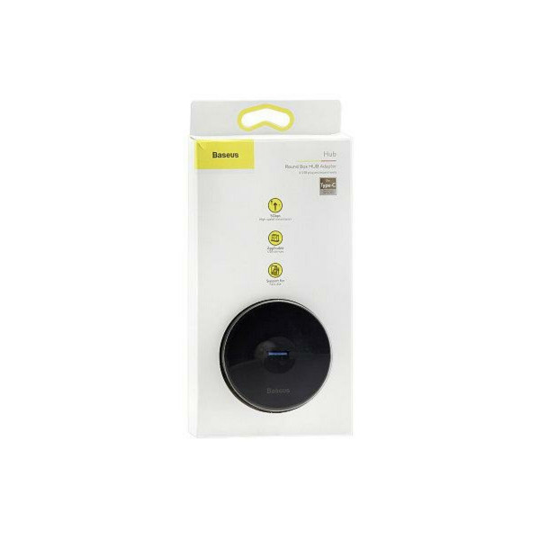 USB-хаб Baseus round box HUB adapter（USB3.0 to USB3.0*1+USB2.0*3）1m Black