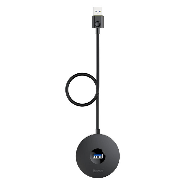 USB-хаб Baseus round box HUB adapter（USB3.0 to USB3.0*1+USB2.0*3）1m Black