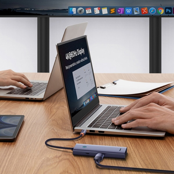 USB-хаб Baseus UltraJoy Series 6-Port HUB (Direct-Link Type) Space Grey（USB-C*2 to USB-C 40Gbps*1+USB3.0*3+SD/TF3.0*1）