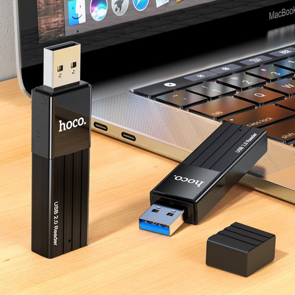 USB-хаб HOCO HB20 Mindful 2-in-1card reader(USB2.0) Black
