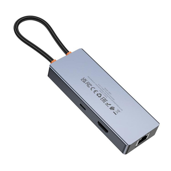 USB-хаб HOCO HB51 Wow 6-in-1 multi-function converter (HDTV+RJ45+PD+USB3.0*3) Deep Space Gray