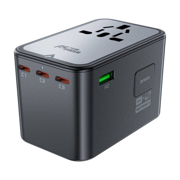 УЗП ACEFAST Z1 PD75W GaN (3*USB-C+2*USB-A) multifunctional charging adapter Чорний
