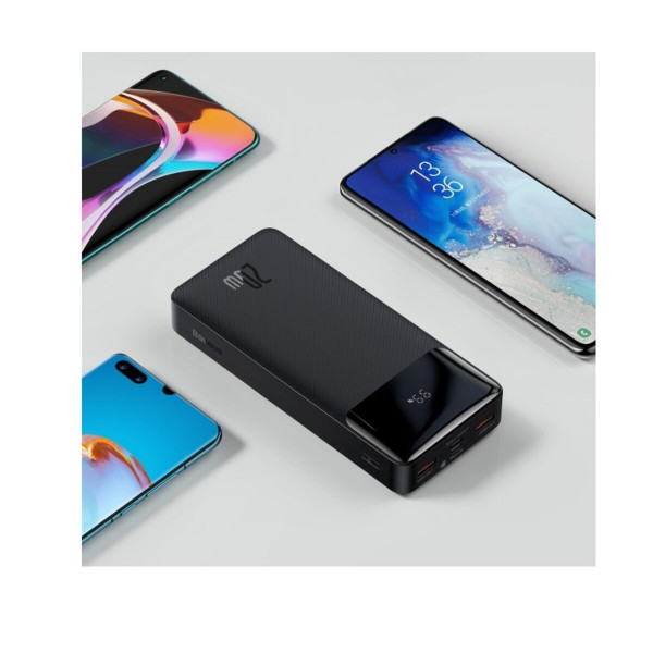 Зовнішній акумулятор Baseus Bipow Digital Display Power bank 20000mAh 20W Black