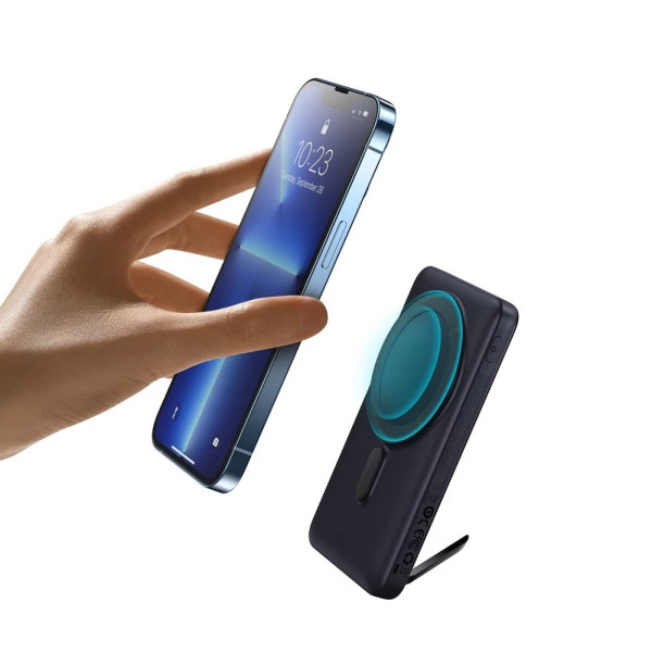 Зовнішній акумулятор Baseus Magnetic Bracket Wireless Fast Charge Power Bank 10000mAh 20W Blue