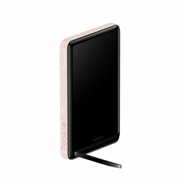 Зовнішній акумулятор Baseus Magnetic Bracket Wireless Fast Charge Power Bank 10000mAh 20W Pink