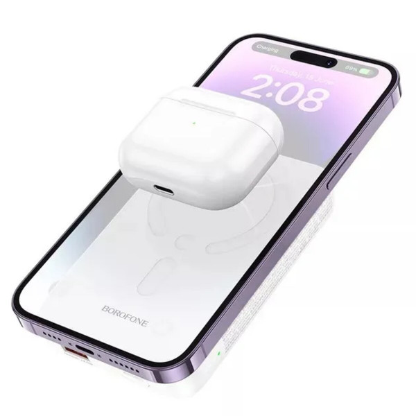 Зовнішній акумулятор BOROFONE BJ47 Quick PD20W magnetic wireless fast charging power bank(10000mAh) Білий