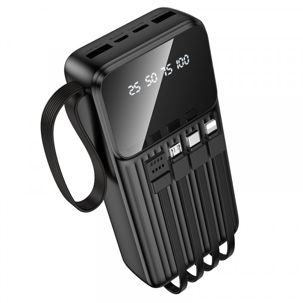 Зовнішній акумулятор BOROFONE BJ76A Smart power bank with 4 cables(20000mAh) Black (6941991120053)