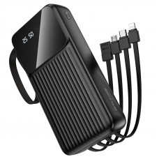 Зовнішній акумулятор BOROFONE BJ76A Smart power bank with 4 cables(20000mAh) Black (6941991120053)