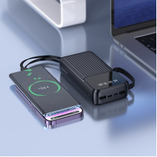 Зовнішній акумулятор BOROFONE BJ76A Smart power bank with 4 cables(20000mAh) Black (6941991120053)