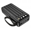 Зовнішній акумулятор BOROFONE BJ76A Smart power bank with 4 cables(20000mAh) Black (6941991120053)