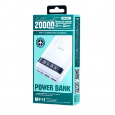 Зовнішній акумулятор REMAX Hintom 2.4A Fast Charging Power Bank 20000mAh RPP-11 White (6954851218845)