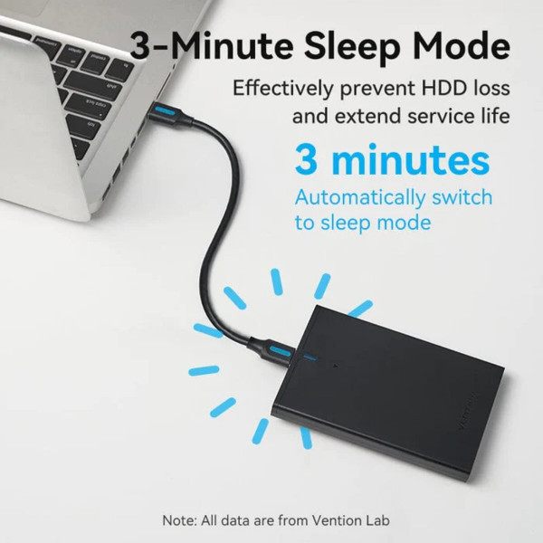 Зовнішній карман Vention 2.5 Inch SATA Hard Drive Enclosure (USB 3.0 Micro-B) Чорний (KPAB0)