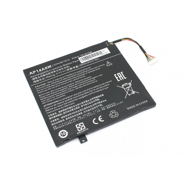 Аккумуляторная батарея для ноутбука АКБ Acer AP14A8M Aspire SW5-011 3.7V Black 5600mAh OEM 087686