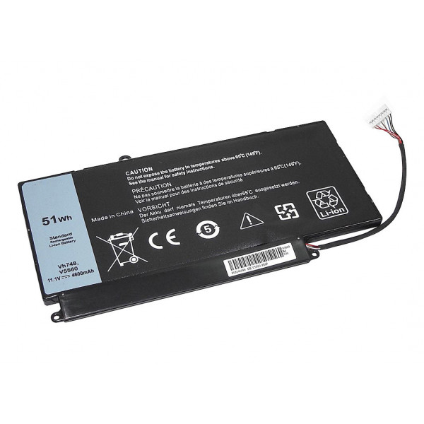 Аккумуляторная батарея для ноутбука Dell VH748 Vostro 5560 11.1V Black 4600mAh OEM 064927