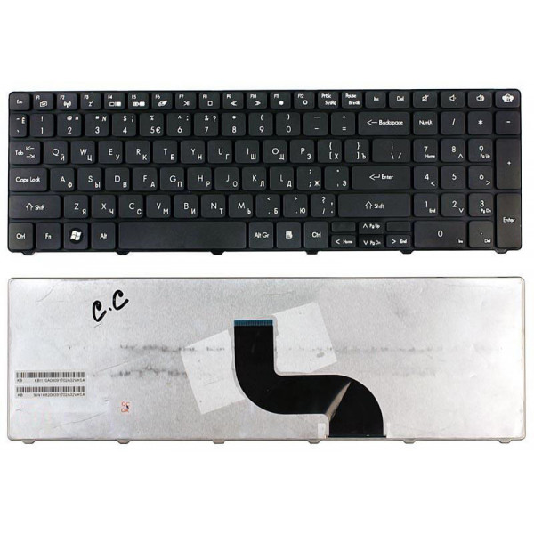 Клавиатура для ноутбука Acer Packard Bell ( TM81, TM82, TM86, TM87, TM89, TM94) Black, (No Frame), RU