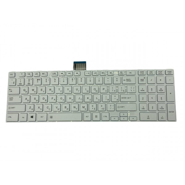 Клавиатура ддля ноутбука Toshiba Satellite (L850, L870) White, (White Frame) RU