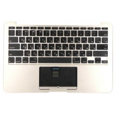 Клавиатура для ноутбука Apple MacBook Air (A1370) 2010+ Black, (Silver TopCase), RU (горизонтальный энтер)