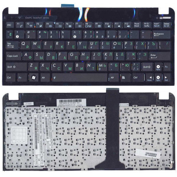 Клавиатура для ноутбука Asus Eee PC 1011, 1015, 1016, 1018, 1025, X101 Black, (Black Frame) RU 013382