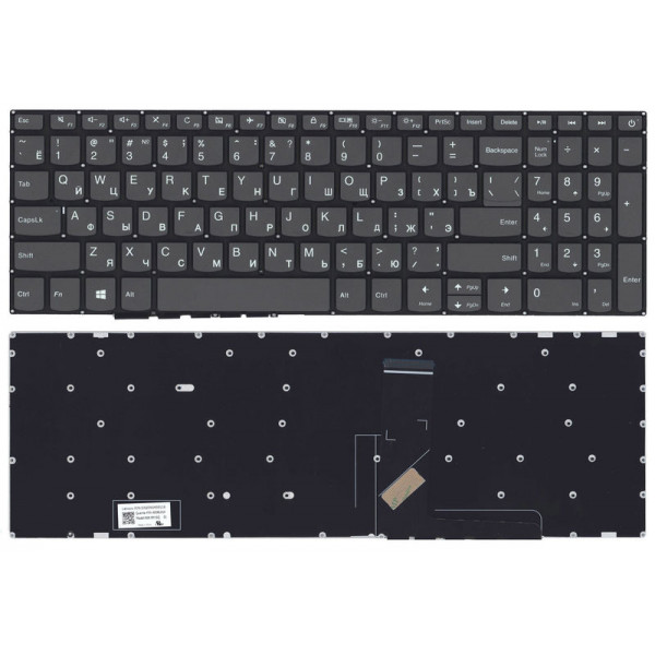 Клавиатура для ноутбука Lenovo IdeaPad (320-15ABR, 520-15IKB) Black (No Frame), RU