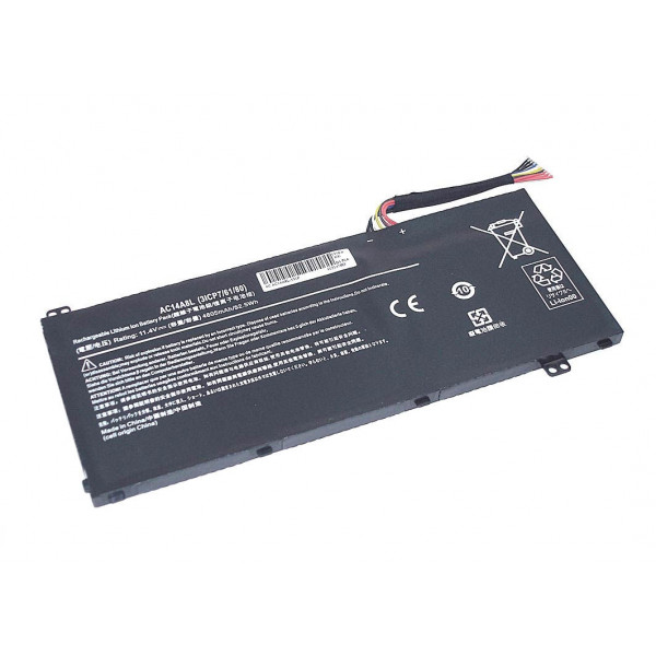 Аккумуляторная батарея для ноутбука Acer AC14A8L Aspire VN7 11.4V Black 4605mAh OEM