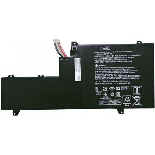 Аккумуляторная батарея для ноутбука HP OM03XL EliteBook 1030 G2 Type B 11.55V Black 4935mAh OEM 077502