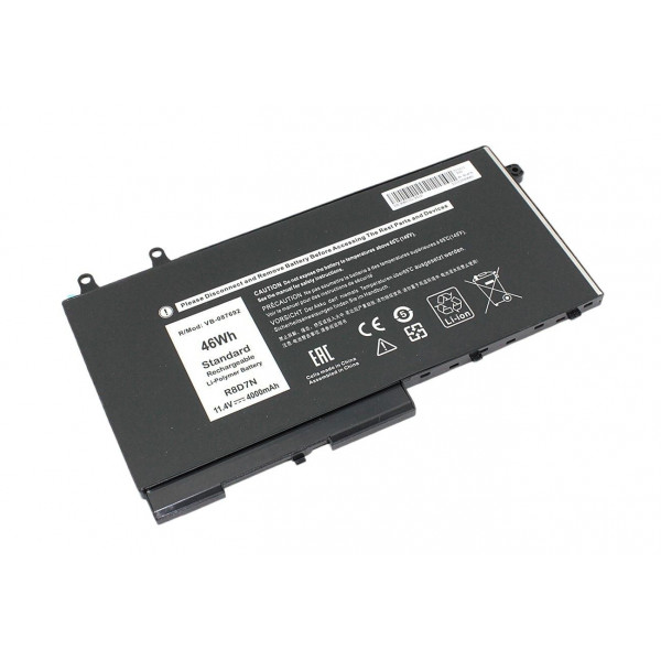 Аккумуляторная батарея для ноутбука Dell R8D7N Latitude 5400 E5400 5410 E5410 11.4V Black 4000mAh OEM 087692