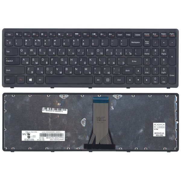 Клавиатура для ноутбука Lenovo IdeaPad (G505S, Z510), Black, (Black Frame), RU