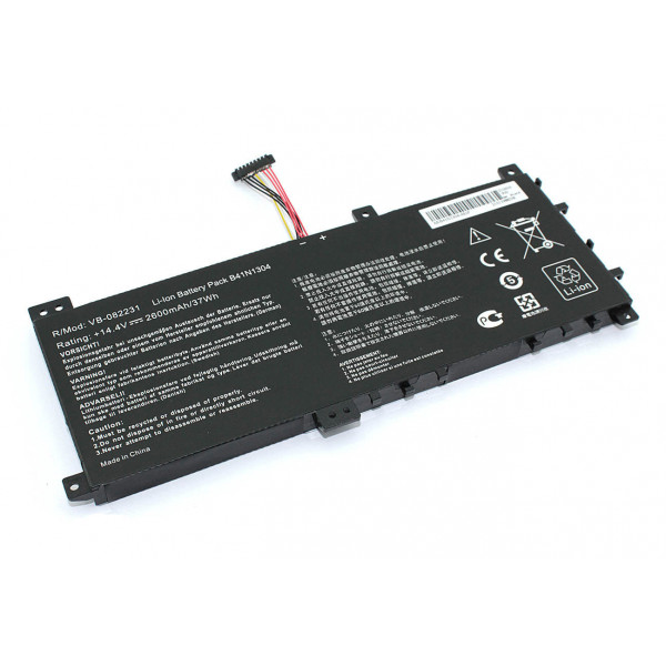 Аккумуляторная батарея для ноутбука Asus B41N1304 Asus VivoBook V451 14.4V Black 2600mAh OEM