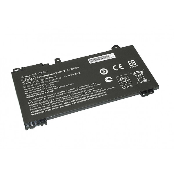Аккумуляторная батарея для ноутбука HP RE03 ProBook 430 G6 11.55V Black 3500mAh OEM 075540