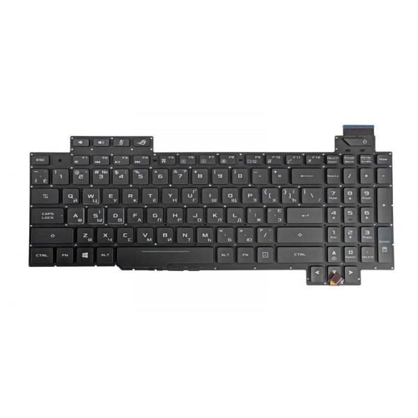 Клавиатура для ноутбука Asus ROG Strix GL503 с подсветкой (White Light), Black, (No Frame) RU