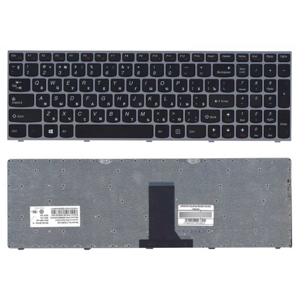 Клавиатура для ноутбука Lenovo IdeaPad (B5400, M5400) Black, (Silver Frame), RU