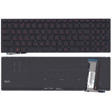 Клавиатура для ноутбука Asus (G771, N551) с подсветкой (Light), Black, (No Frame) RU