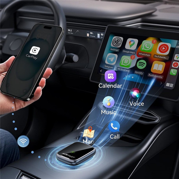 Адаптер CarPlay/Android AUTO wireless for car QC1 Acefast
