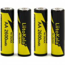 Акумулятор AA 2600mAh, 1.2V Ni-MH, rechargeable battery, LiitoKala, blister 4 pcs