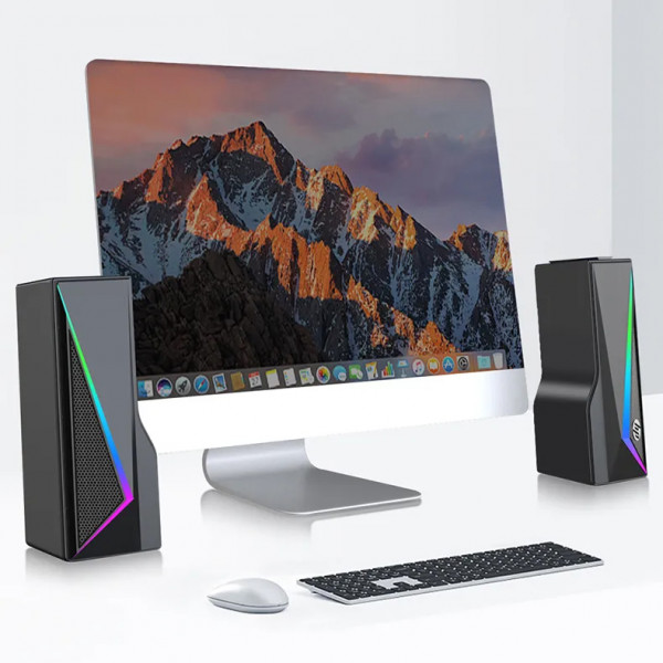 Акустична система 2.0 HP DHE-6005, 3,5мм + USB, 6Вт, Sound Bar LED RGB