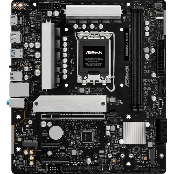 AsRock B860M-X GEN5 (1851/B860, 2*DDR5, PCIex16, HDMI/DP, 4xSATA, 2xM.2, 2.5Glan, 7.1ch, mATX)