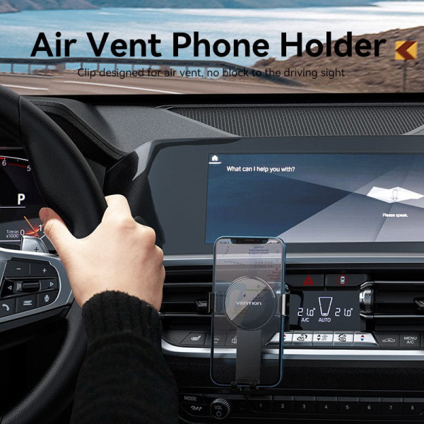 Автомобільне кріплення для смартфона 4.7-7.2" Car Phone Mount With Duckbill Clip Black Vention