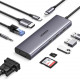 Док-станція USB3.1 Type-C -> HDMI 4K30Hz/VGA/USB 3.0х3/RJ45/SD/TF/PD/3,5мм TRRS 100W 10-in-1 CM498