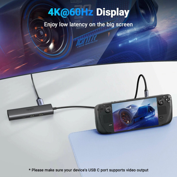 Док-станція USB3.2 Type-C -> HDMI 4K60Hz/2xUSB-A 3.2/USB-C 3.2/RJ45/ PD 100W CM512 Ugreen