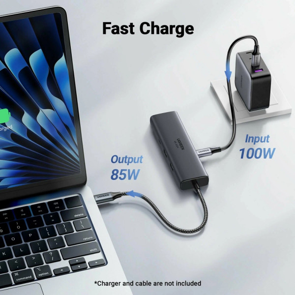 Док-станція USB3.2 Type-C -> HDMI 4K60Hz/2xUSB-A 3.2/USB-C 3.2/RJ45/ PD 100W CM512 Ugreen