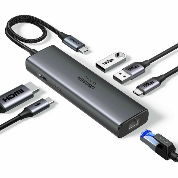 Док-станція USB3.2 Type-C -> HDMI 4K60Hz/2xUSB-A 3.2/USB-C 3.2/RJ45/ PD 100W CM512 Ugreen