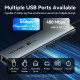 Док-станція USB3.2 Type-C -> HDMI 4K60Hz/USB 3.0/USB2.0/RJ45/SD/TF/PD 100W Hub 8-in-1 Vention