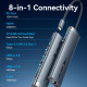 Док-станція USB3.2 Type-C -> HDMI 4K60Hz/USB 3.0/USB2.0/RJ45/SD/TF/PD 100W Hub 8-in-1 Vention