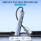 Хаб USB 3.0 -> 1xUSB 3.0/3xUSB 2.0, 0.15м, 5 Гбіт/с, Grey Vention