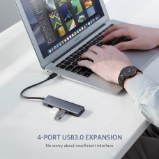 Хаб USB 3.0 -> 4xUSB 3.0 active, з живленням Type-C, 15см CM219 Ugreen