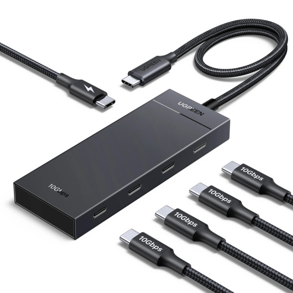 Хаб USB 3.2 Type-C -> 4хUSB-C 3.2 Gen2 10Gbps PD 100W Black CM806 Ugreen
