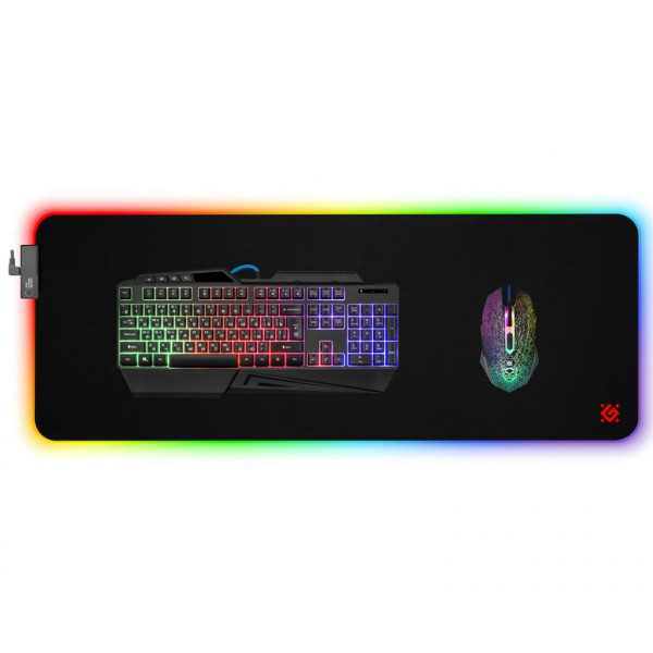 Ігрова поверхня Defender Ultra Light RGB, 900*350*4мм